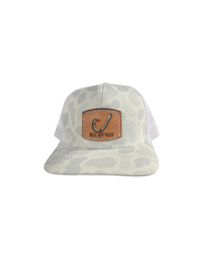 BBR Leather Patch Hat- Sneaux/White