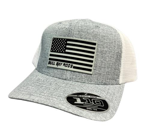 Bull Bay Flag Patch Hat - Gray/White Snapback